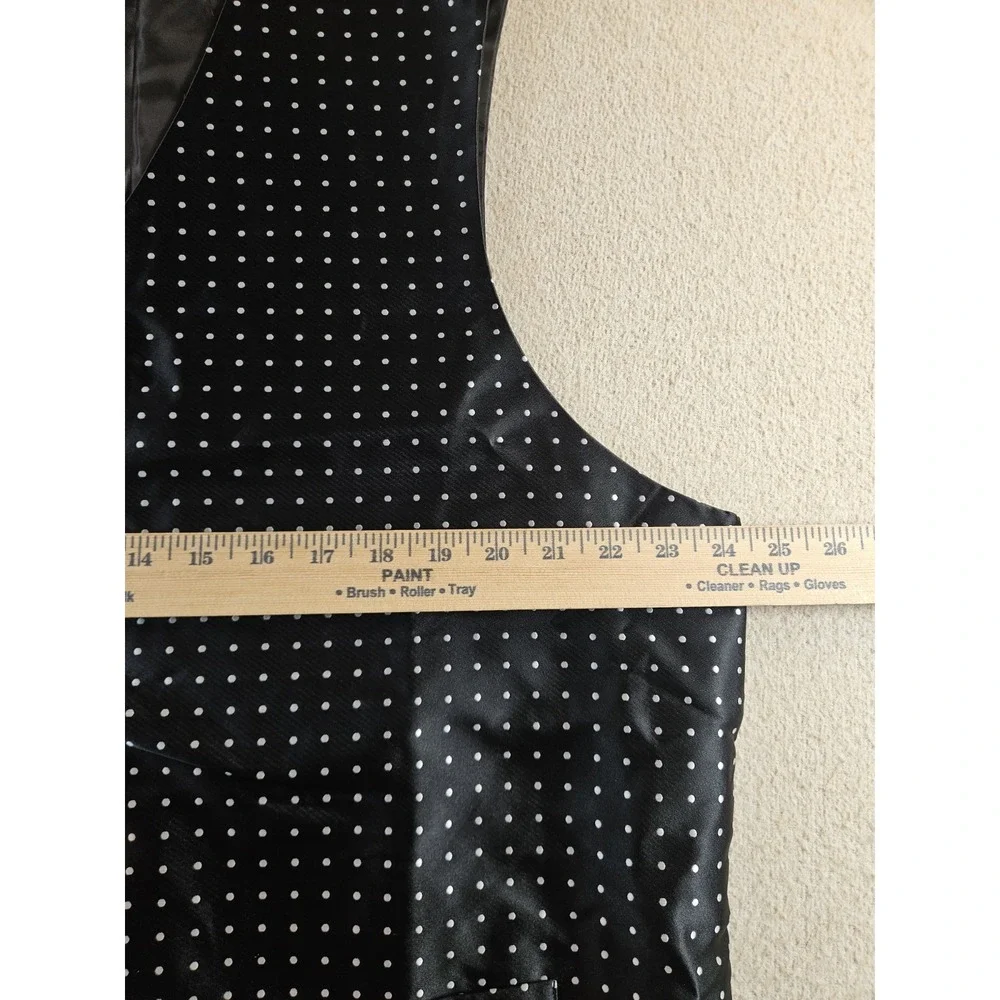 Veronelli Men's 2XL Black White Polka Dot Tuxedo Vest & Bow Tie Formal
